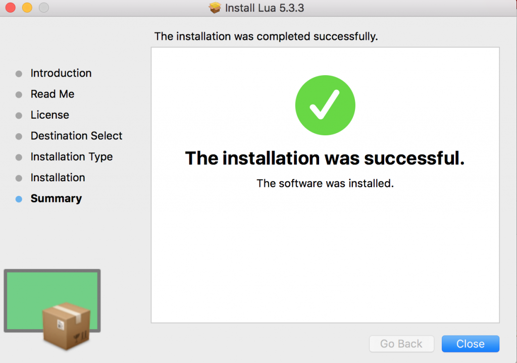 Successful installation