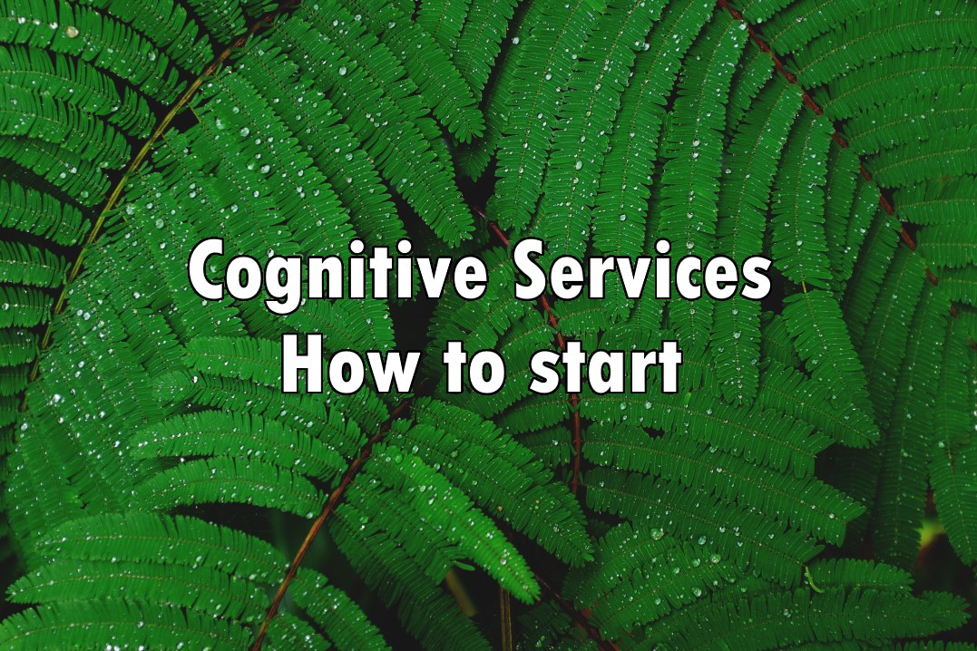 Polypodium with text "Cognitive Services How to start"